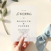 De bruiloft van de Minimal Modern Black Script bru Vellum Uitnodigingen