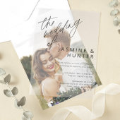 De bruiloft van de Minimal Modern Black Script bru Vellum Uitnodigingen