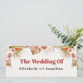 De bruiloft van de woestijnbloemen-kaart menu (Staand voorkant)