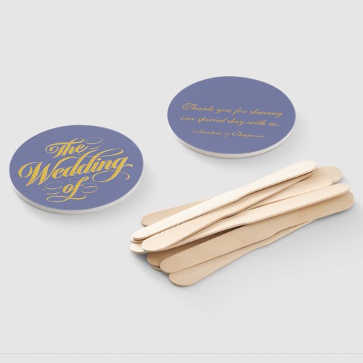 De bruiloft van elegantie: Blueberry en Sunshine Handwaaier (Niet-gemonteerd)