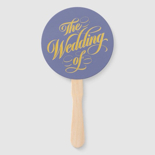 De bruiloft van elegantie: Blueberry en Sunshine Handwaaier (Voorkant)