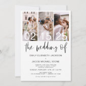 De bruiloft van foto QR-code Minimalist Elegant Kaart (Voorkant)