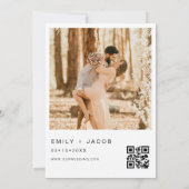 De bruiloft van foto QR-code Minimalist Elegant Kaart (Achterkant)