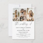 De bruiloft van foto QR-code Minimalist Elegant Kaart (Voorkant)