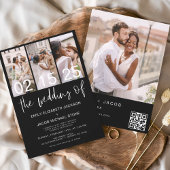 De bruiloft van foto QR code Zwart Wit Kaart