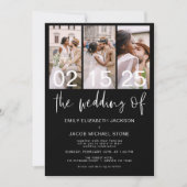 De bruiloft van foto QR code Zwart Wit Kaart (Voorkant)