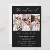 De bruiloft van foto zwart wit minimalist kaart (Voorkant)