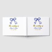 De bruiloft van goud marineblauwe strik koppel naa gastenboek (Volledig)