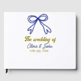 De bruiloft van goud marineblauwe strik koppel naa gastenboek