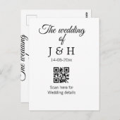 De bruiloft van het koppel naam QR-code scan detai Briefkaart (Voorkant / Achterkant)