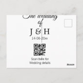De bruiloft van het koppel naam QR-code scan detai Briefkaart (Achterkant)