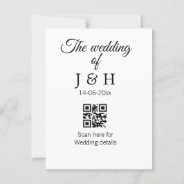 De bruiloft van het koppel naam QR-code scan detai Briefkaart