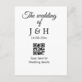 De bruiloft van het koppel naam QR-code scan detai Briefkaart (Voorkant)
