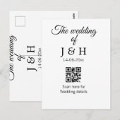 De bruiloft van het koppel QR-code scan detail Briefkaart (Voorkant / Achterkant)