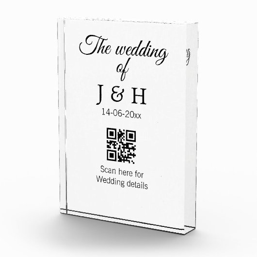 De bruiloft van het koppel QR-code scan detail Fotoblokken (Rechts)