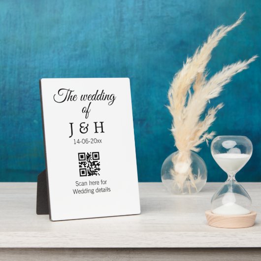 De bruiloft van het toegevoegde koppel QR-code sca Fotoplaat (Zijkant)