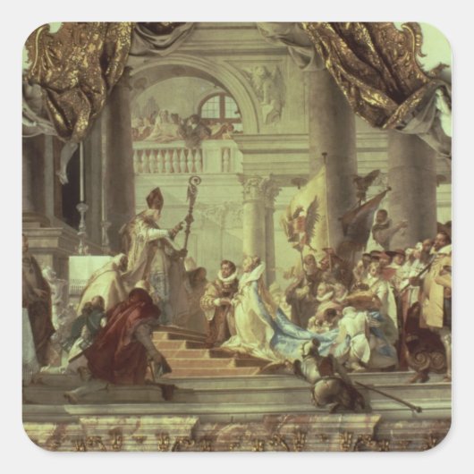 De bruiloft van keizer Frederick Barbarossa Vierkante Sticker (Voorkant)