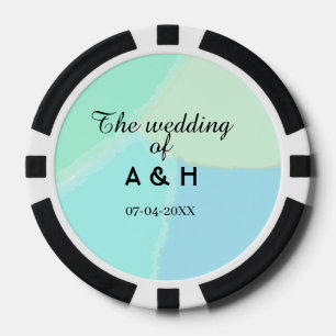De bruiloft van koppel naam initiele letter datum poker chips
