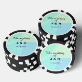 De bruiloft van koppel naam initiele letter datum poker chips (Opstapeling)