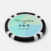 De bruiloft van koppel naam initiele letter datum poker chips (Enkel)