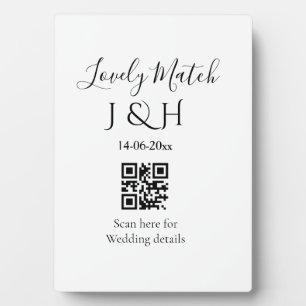 De bruiloft van koppel naam QR-code scan detail Fotoplaat