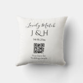 De bruiloft van koppel naam QR-code scan detail Kussen (Achterkant)