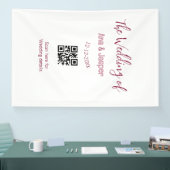 De bruiloft van koppel naam QR-code scan detail Spandoek (Beurs)