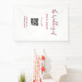 De bruiloft van koppel naam QR-code scan detail Spandoek (Insitu)