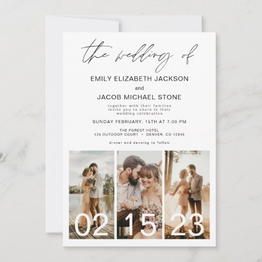 De Bruiloft van Minimalistische QR-code Eenvoudig Kaart (Voorkant)