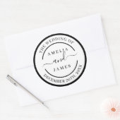 De Bruiloft van Modern Schrift Ronde Sticker (Envelop)