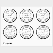 De Bruiloft van Modern Schrift Ronde Sticker (Vel)