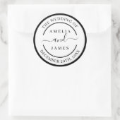 De Bruiloft van Modern Schrift Ronde Sticker (Tas)