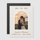 De bruiloft van 'Moderne Boog Foto Save the Date' (Voorkant / Achterkant)