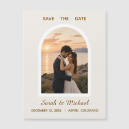 De bruiloft van 'Moderne Boog Foto Save the Date'
