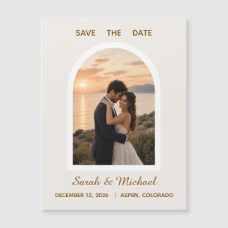 De bruiloft van 'Moderne Boog Foto Save the Date'
