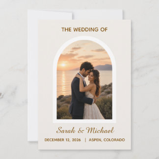 'De Bruiloft van' Moderne Boog Foto Save the Date Kaart