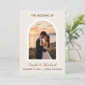 'De Bruiloft van' Moderne Boog Foto Save the Date Kaart (Staand voorkant)