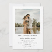 De bruiloft van QR code Modern Photo Minimalist Kaart (Achterkant)