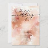 De bruiloft van RoseGold Waterverf Kaart (Voorkant)