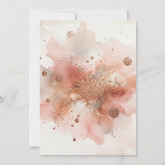 De bruiloft van RoseGold Waterverf Kaart (Achterkant)