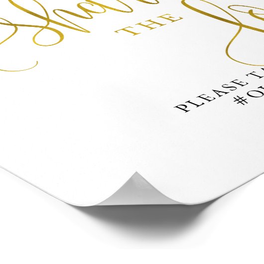 De bruiloft van Typografie goud deelt de liefde Poster (Hoek)