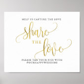 De bruiloft van Typografie goud deelt de liefde Poster (Voorkant)