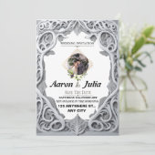 De bruiloft van Vintage bewaart de datumuitnodigin Kaart (Staand voorkant)