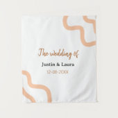 De bruiloft van voeg bruid bruidegom naam datum pe wandkleed (Voorkant)