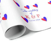 De bruiloft van voeg koppelnaam initiaal briefdatu cadeaupapier (Rol Hoek)