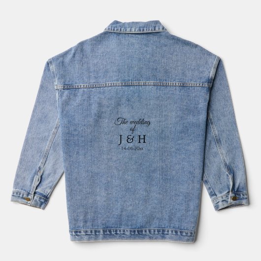De bruiloft van voeg koppelnaam initiaal briefdatu denim jacket (Achterkant)