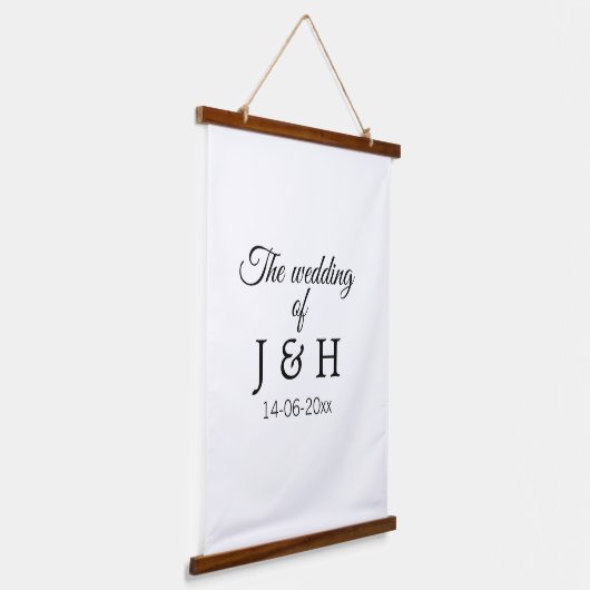 De bruiloft van voeg koppelnaam initiaal briefdatu hangend wandkleed (Gebogen)