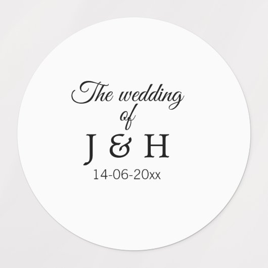 De bruiloft van voeg koppelnaam initiaal briefdatu labels (Design 1)