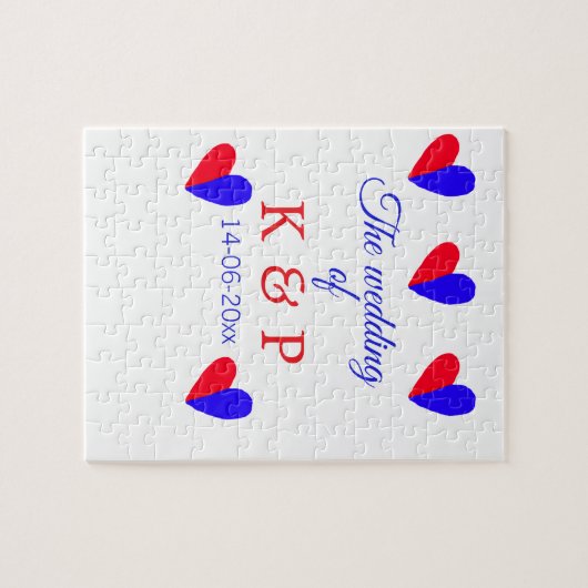 De bruiloft van voeg koppelnaam initiaal briefdatu legpuzzel (Horizontaal)