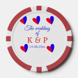 De bruiloft van voeg koppelnaam initiaal briefdatu poker chips